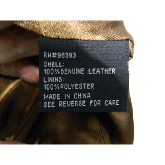 Pamela McCoy Size L New Leather Animal Print Jacket Zippered Front & Cuffs - Picture 5 of 15